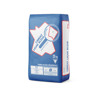 Sac de ciment portland au calcaire Ligne Bleue 25 kg
