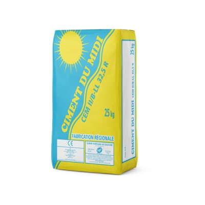 Sac de ciment portland au calcaire multi-usages 25 kg Ciment du Midi